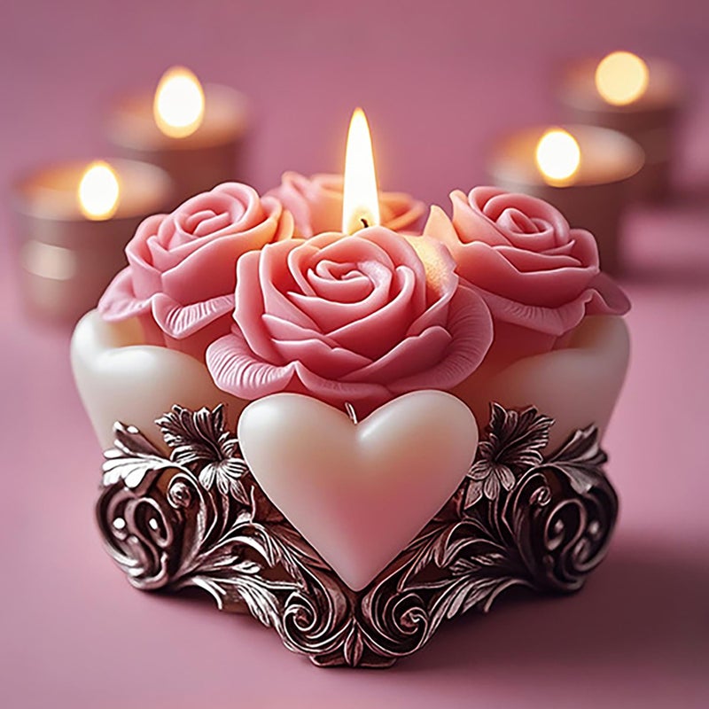 EVERELAM Rose Flower Heart Succulent Cylinder Molds Silicone Wave Spiral Candle Mold - Silicone Resin Casting Molds for Candle & Resin & Soap Craft Supplies - Image 1