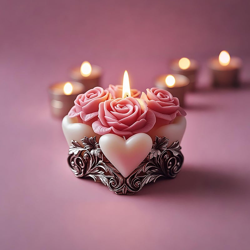 EVERELAM Rose Flower Heart Succulent Cylinder Molds Silicone Wave Spiral Candle Mold - Silicone Resin Casting Molds for Candle & Resin & Soap Craft Supplies - Image 2