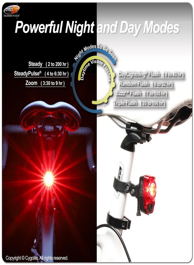 Cygolite مصباح خلفي للدراجة Cygolite Hotshot 120 لومن - 7 أوضاع ليلية ونهارية - سرعات وميض قابلة للتعديل من قبل المستخدم - تصميم مدمج - مقاوم للماء IP64 - قابل للشحن عبر USB-C - رائع للطرق المزدحمة - Image 4