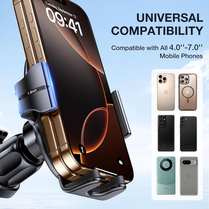 Miracase Upgraded-2nd Generation Universal Phone Holders for Your Car, Hands Free Air Vent Car Phone Holder Mount Compatible with iPhone 16/15/14/13/12/11 Series and All Phones - Image 4