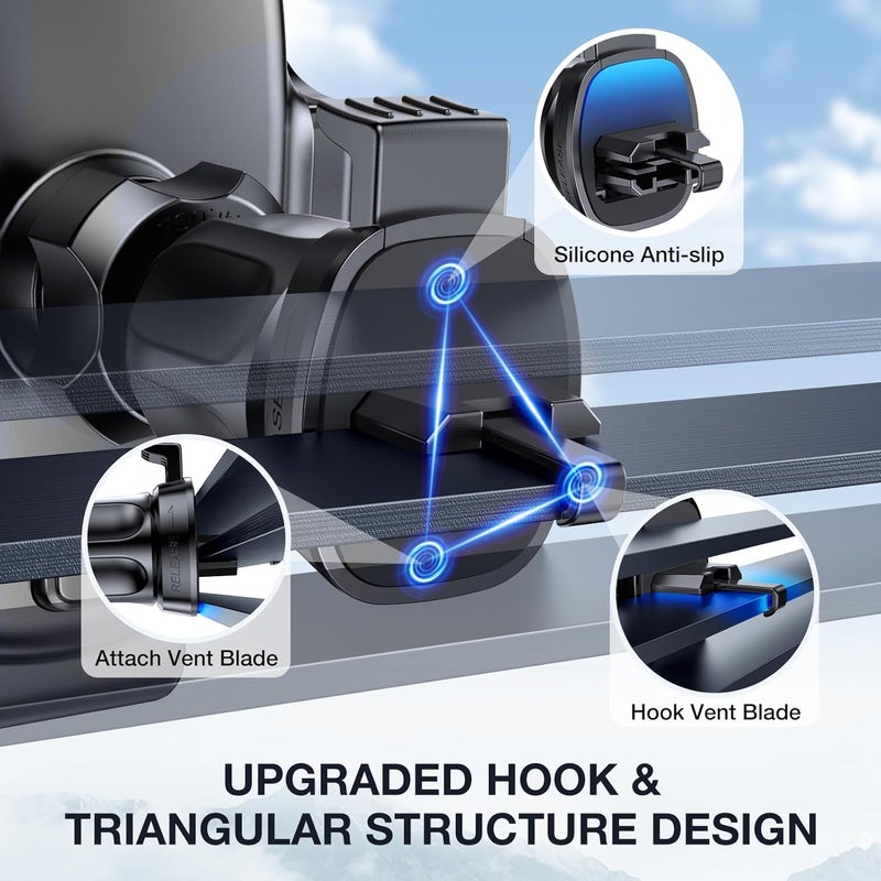 Miracase Upgraded-2nd Generation Universal Phone Holders for Your Car, Hands Free Air Vent Car Phone Holder Mount Compatible with iPhone 16/15/14/13/12/11 Series and All Phones - Image 3