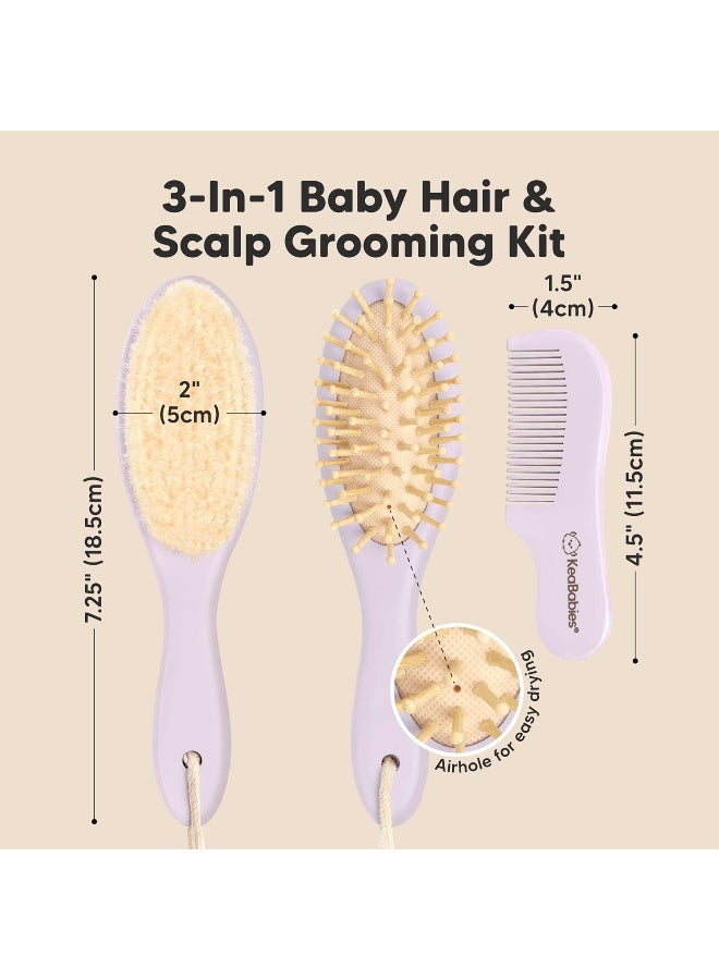 KeaBabies Baby Hair Brush and Comb Set for Newborn - Image 2