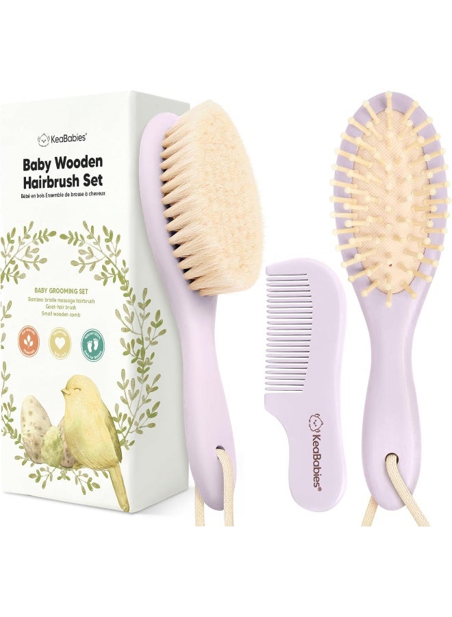 KeaBabies Baby Hair Brush and Comb Set for Newborn - Image 1