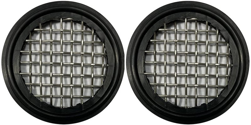 DR.COMPONENT 1.5" Sanitary Tri-Clamp Gaskets (Pack of 2), Bonded Type Screen (#6 Mesh/ 2380 μm) Gaskets, Black FKM (Viton) - Image 2