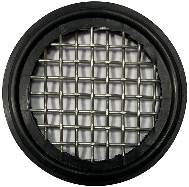 DR.COMPONENT 1.5" Sanitary Tri-Clamp Gaskets (Pack of 2), Bonded Type Screen (#6 Mesh/ 2380 μm) Gaskets, Black FKM (Viton) - Image 1