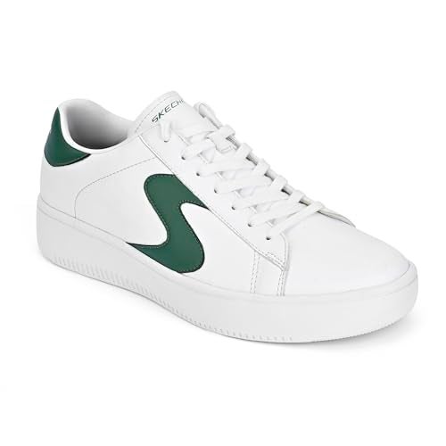 Skechers Mens Sport Court 92 White Green Casual Sneakers - Image 5
