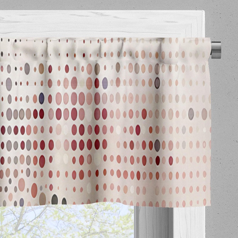 Ambesonne Ambesonne Polka Dot Window Valance Pack of 2  Surreal Composition of Dreamy Spots Art Modern Pastel Abstract Rounds  Rod Pocket Curtain Valances Kitchen Bedroom  54"" X 12"" Blush Lilac and Eggshell - Image 4