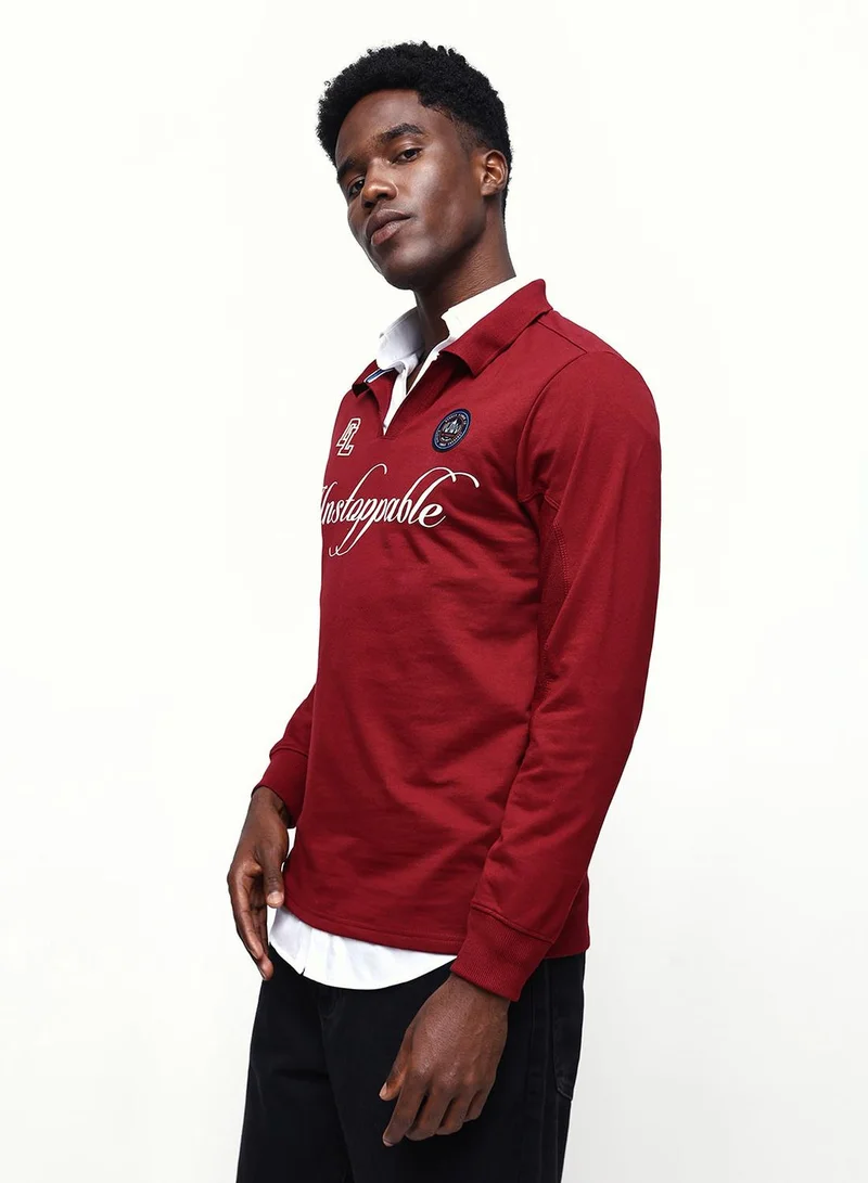 Dennis Lingo  Men's Maroon Cotton Blend Relaxed Sweatshirt for Men | Best Price UAE
