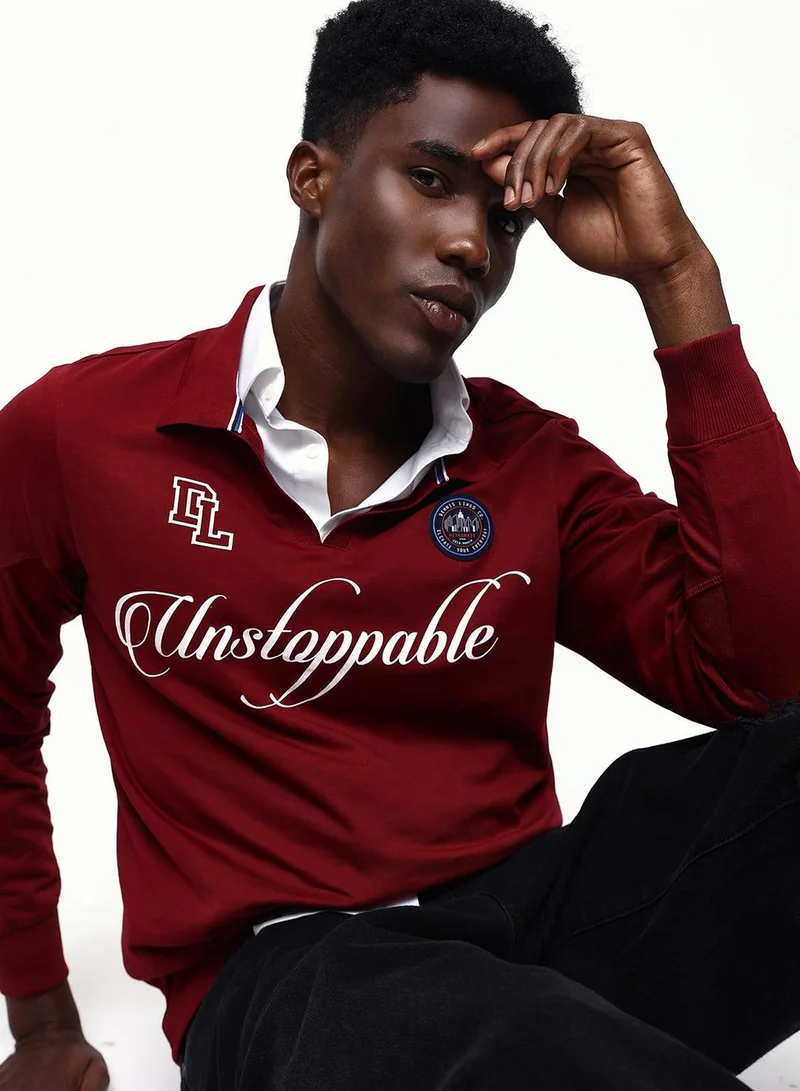 Dennis Lingo  Men's Maroon Cotton Blend Relaxed Sweatshirt for Men | Best Price UAE