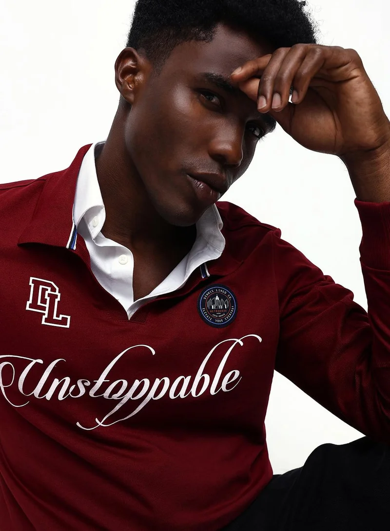 Men's Maroon Cotton Blend Relaxed Sweatshirt