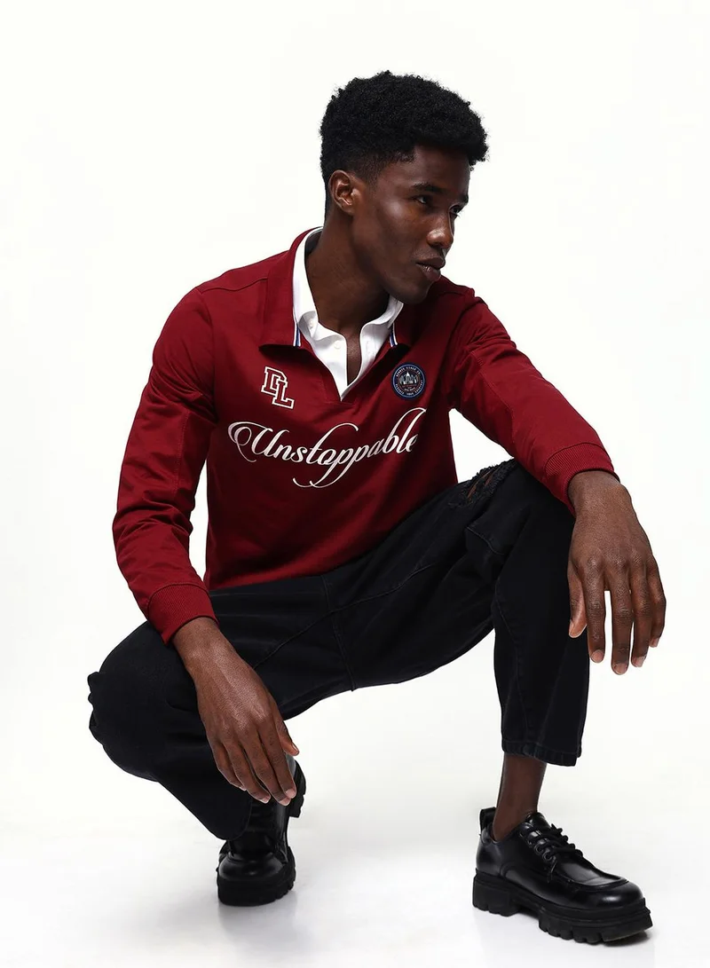 Dennis Lingo  Men's Maroon Cotton Blend Relaxed Sweatshirt for Men | Best Price UAE