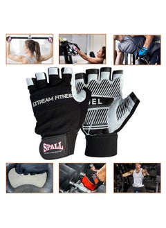 Spall Weight Lifting Gloves Workout Gloves With Wrist Wrap Support Gym Gloves Ventilated Back weightlifting Gloves With Palm Protection For Lifting Training Fitness And Exercise  - Image 2