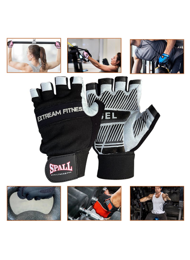 Spall Weight Lifting Gloves Workout Gloves With Wrist Wrap Support Gym Gloves Ventilated Back weightlifting Gloves With Palm Protection For Lifting Training Fitness And Exercise - Image 2
