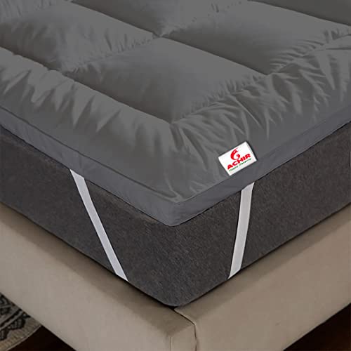 ACHIR 500 GSM Super Soft Microfiber Mattress Topper/Padding for Soft and Comfortable Sleep - Grey, (Single Size, 36"x78"inch, 3ft x 6.5ft) - Image 2