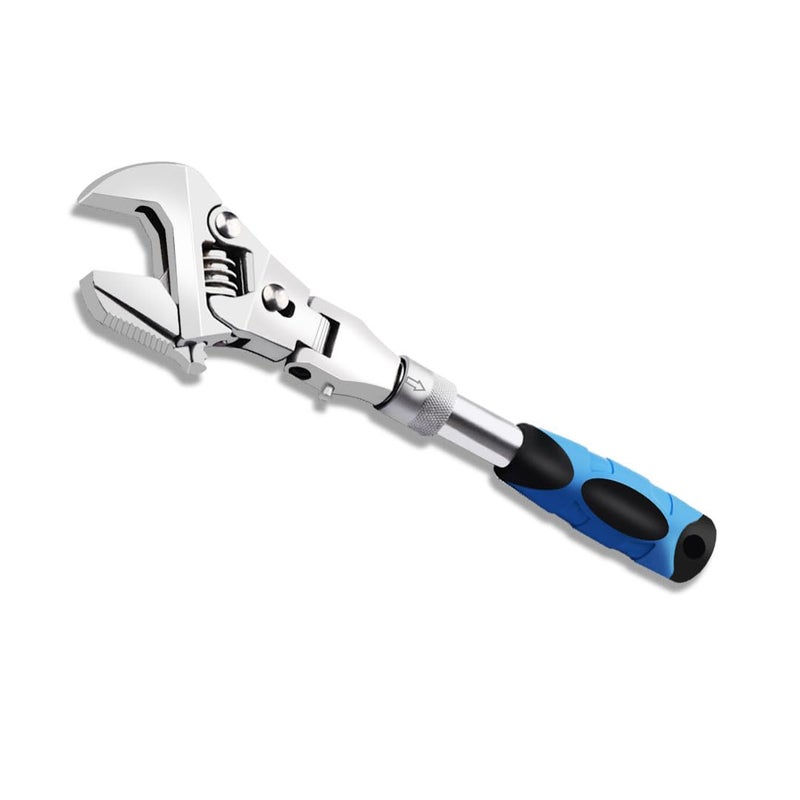 faxhool Flex Head Adjustable Wrench, 10-12.4 inch Flexible Retractable Ratchet Crescent Wrench, 180Â° Rotable for Use in Tight Spaces, Pipe Repair - Image 1