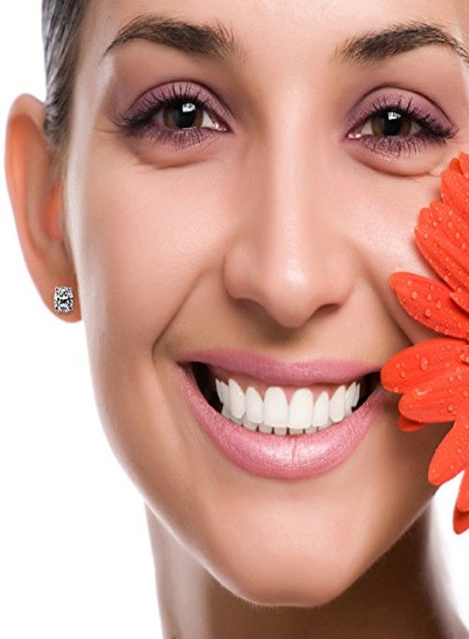 بيركيل طقم عقد وأقراط من الفضة الإسترلينية بيريكل، مرصع بحجر زركونيا مكعب بقصة الوسادة، مطلي بالروديوم، للنساء - Image 3