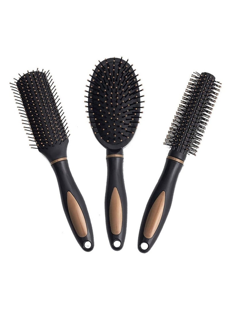 3 Pieces Paddle Hair Brush Detangling Brush and Hair Comb Set for Men and Women, Great On Wet or Dry Hair No More Tangle Hairbrush for Long Thick Thin Curly Natural Hair - Image 1