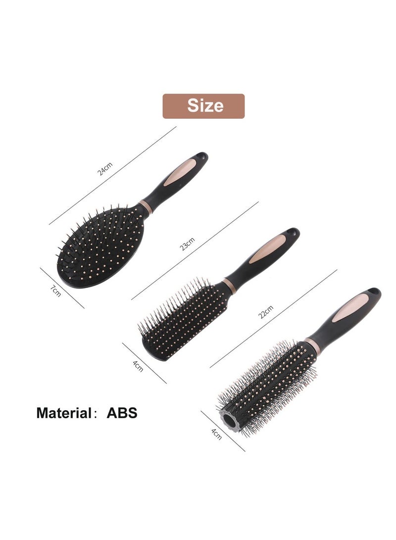 3 Pieces Paddle Hair Brush Detangling Brush and Hair Comb Set for Men and Women, Great On Wet or Dry Hair No More Tangle Hairbrush for Long Thick Thin Curly Natural Hair - Image 2