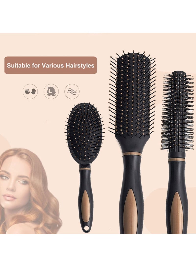 3 Pieces Paddle Hair Brush Detangling Brush and Hair Comb Set for Men and Women, Great On Wet or Dry Hair No More Tangle Hairbrush for Long Thick Thin Curly Natural Hair - Image 5