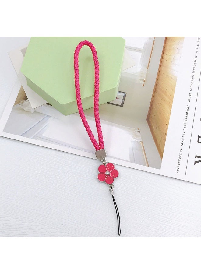 NIBEMINENT Phone Charm/ Chain Strap for Women Girls, Woven Rope Leather Cell Phone Case Lanyard Wrist Strap，A052/Pink