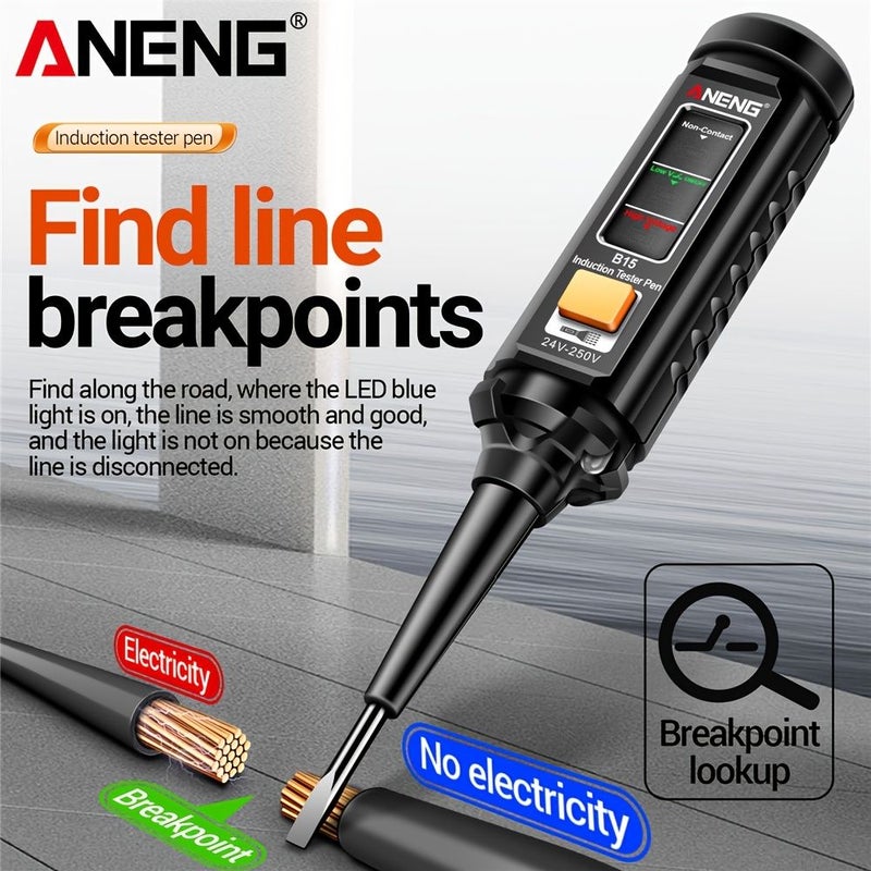 ANENG B15 Test Pen LED Voltage Tester Induction Screwdriver Zero Live Wire Detector Electrical AC DC Contactless Breakpoint Locator On Off Continuity Tester Pen No Battery - Image 5
