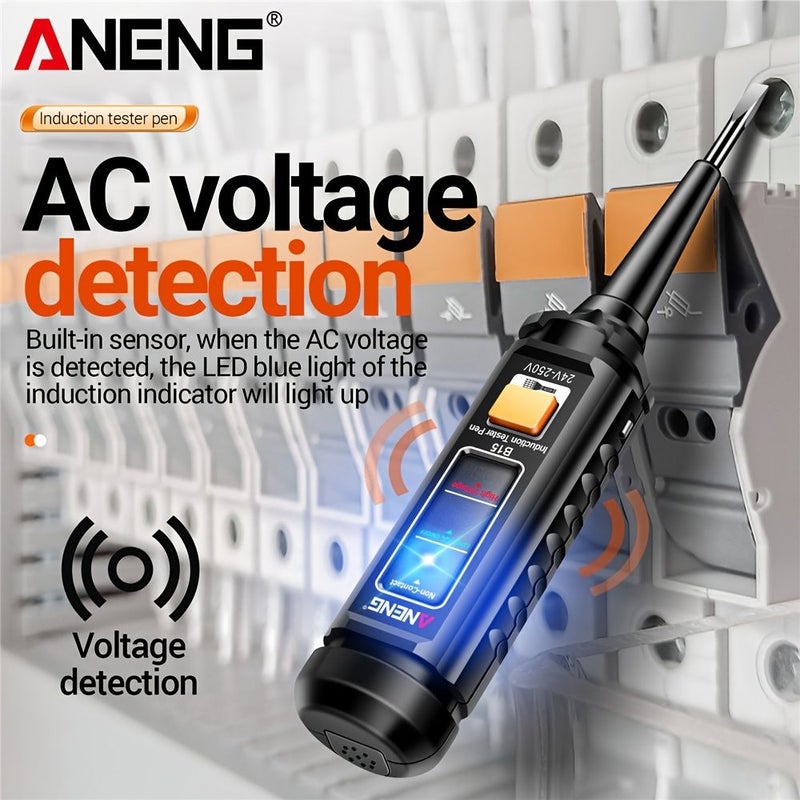 ANENG B15 Test Pen LED Voltage Tester Induction Screwdriver Zero Live Wire Detector Electrical AC DC Contactless Breakpoint Locator On Off Continuity Tester Pen No Battery - Image 3