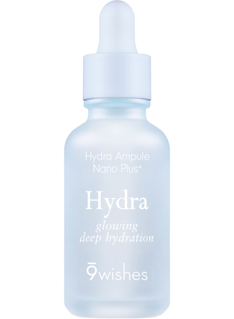 9wishes Hydra Ampule Nano Plus+ | Deep Hydration Face Serum for Radiant, Smooth & Glowing Skin | Lightweight Moisture Boost with Hyaluronic Acid, Nano Hydration Formula for Dry & Sensitive Skin 30ml