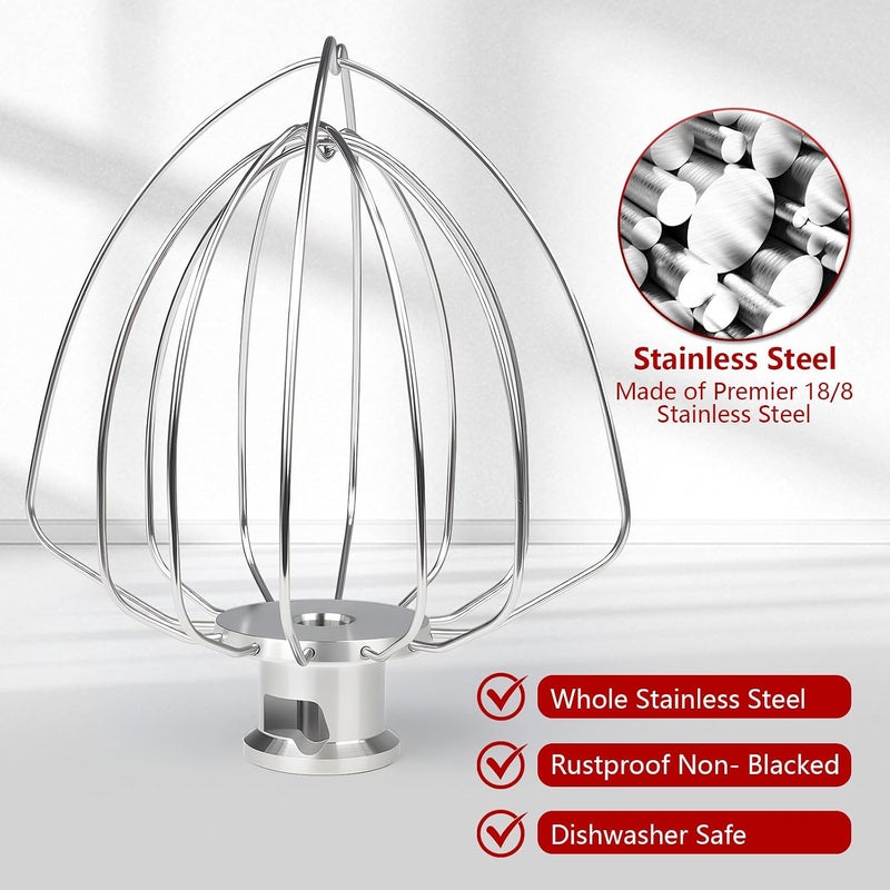 ملحق خفق آمن للغسيل في غسالة الأطباق K45WW، يناسب خلاطات KitchenAid ذات الرأس المائل بسعة 4.5 كوارت و5 كوارت - Image 3