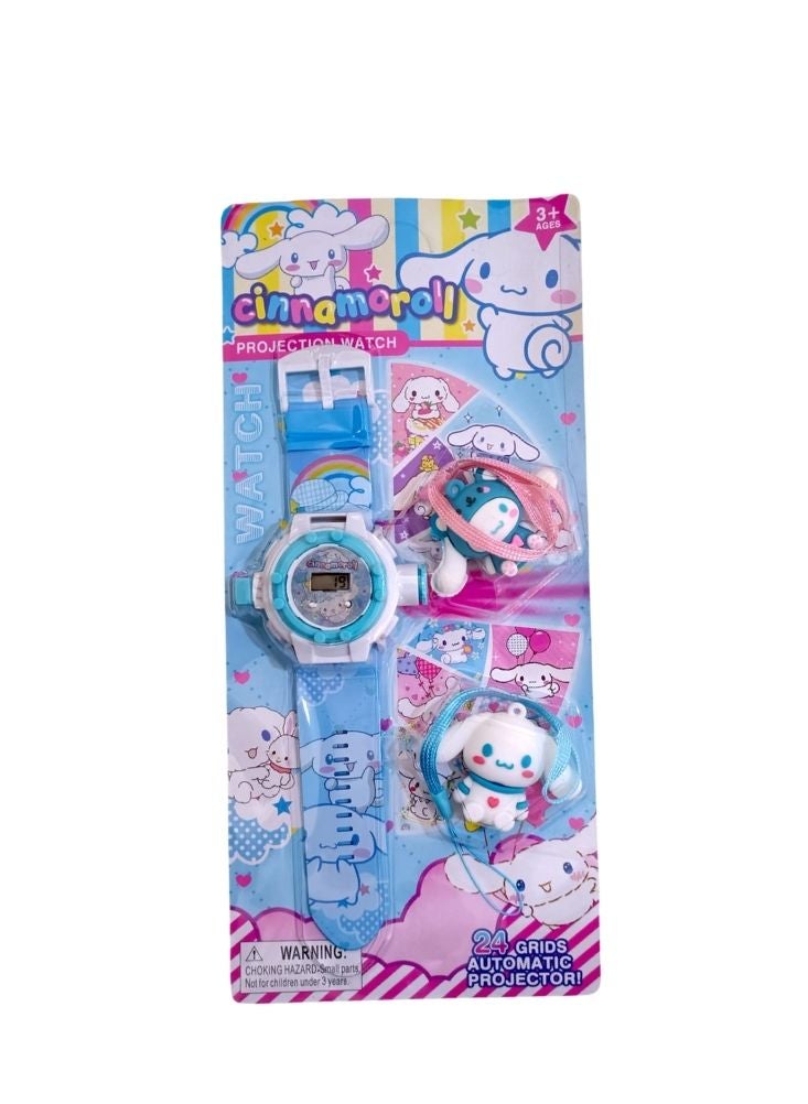 Premium Cinnamoroll Projection Watch with Mini Figures – Cute Kids Cartoon Watch Toy with Image Projector - Image 1