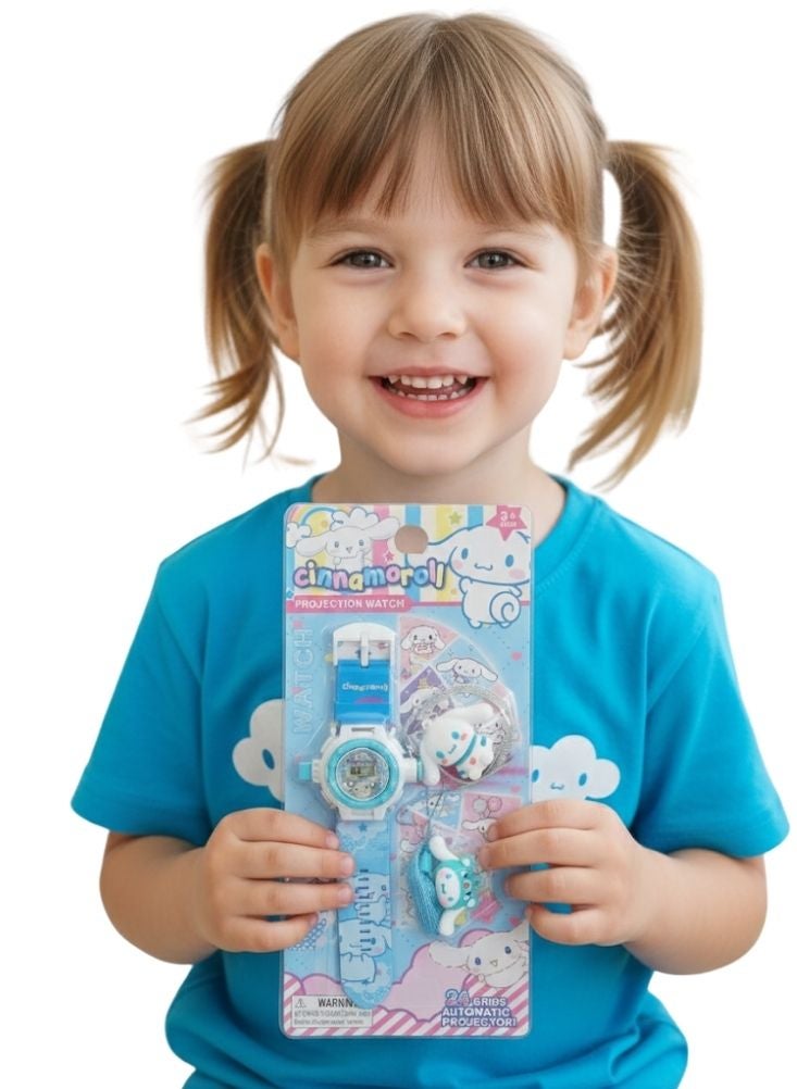 Premium Cinnamoroll Projection Watch with Mini Figures – Cute Kids Cartoon Watch Toy with Image Projector - Image 2