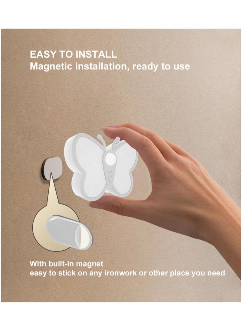Butterfly Night Light Motion Sensor LED Night Lamp USB Rechargeable Dimmable Color Changing Light for Bedroom Hallway Bathroom - Image 4