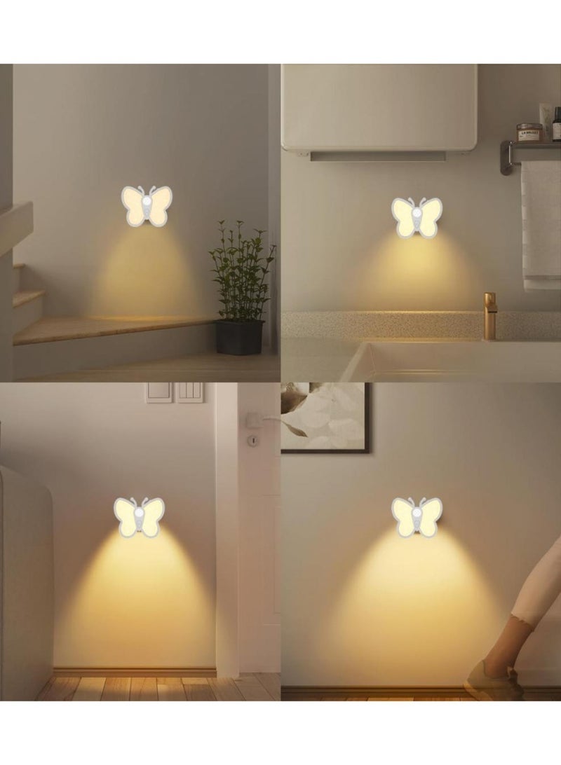 Butterfly Night Light Motion Sensor LED Night Lamp USB Rechargeable Dimmable Color Changing Light for Bedroom Hallway Bathroom - Image 1
