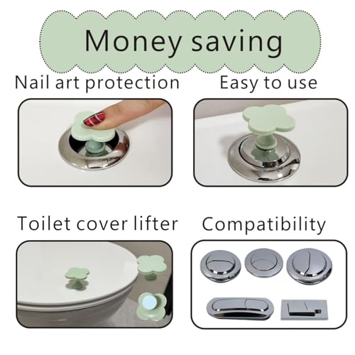 Beaspecal 2Pcs Toilet Bolt Cap with Cranes Mountain Pattern, Crane Good Fortune symbol Toilet Bowl Bolts Covers for Bathroom Decoration 2Pcs Toilet Parts-4Pcs/Pack - Image 3