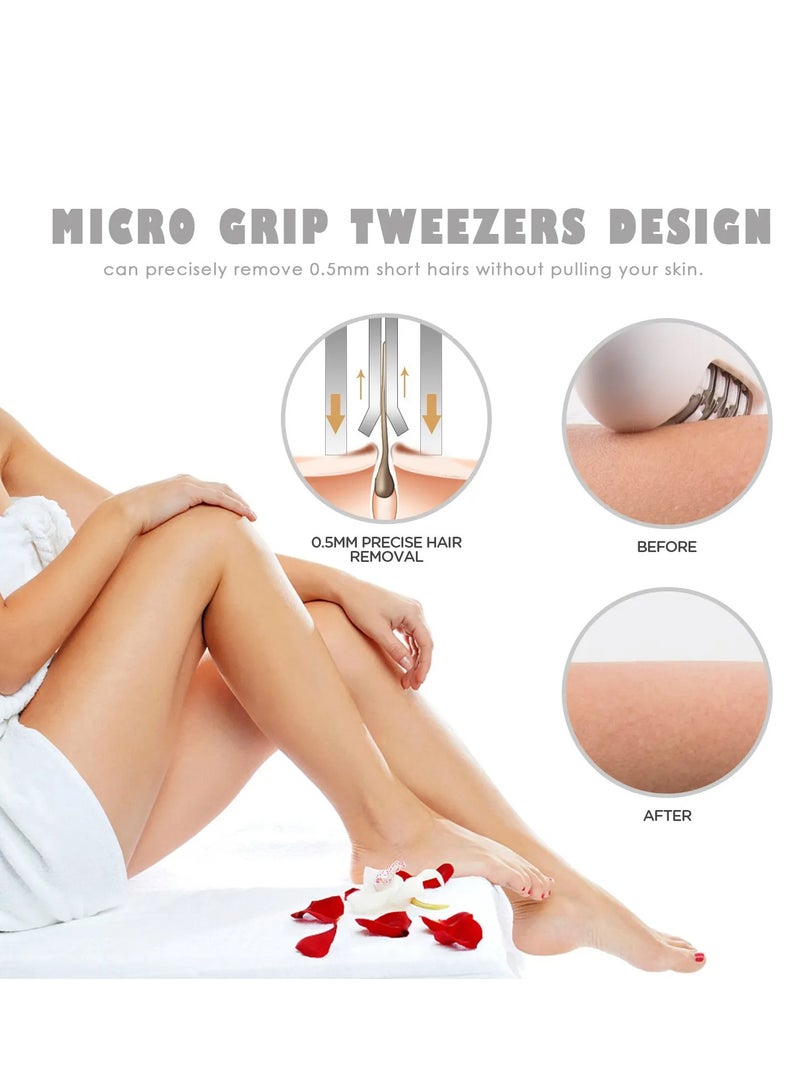 MoeHair 7 in 1 hair removal epilator electric , a powerful device for gentle and painless hair removal for women, For home use, easy to operate and quick, gentle on the skin. Model MO-9049 , Contain s 3 accessories. - Image 4