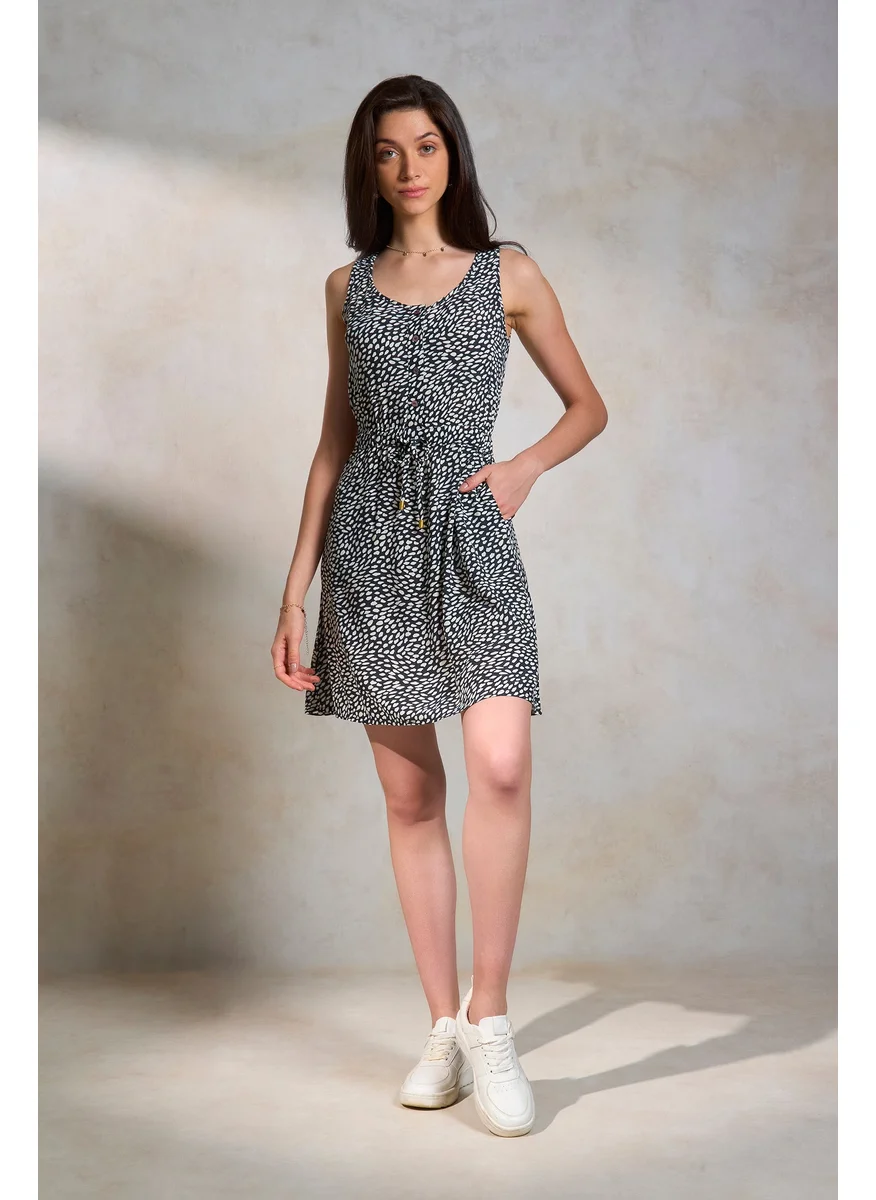Virgio Virgio Abstract Printed A-Line Dress