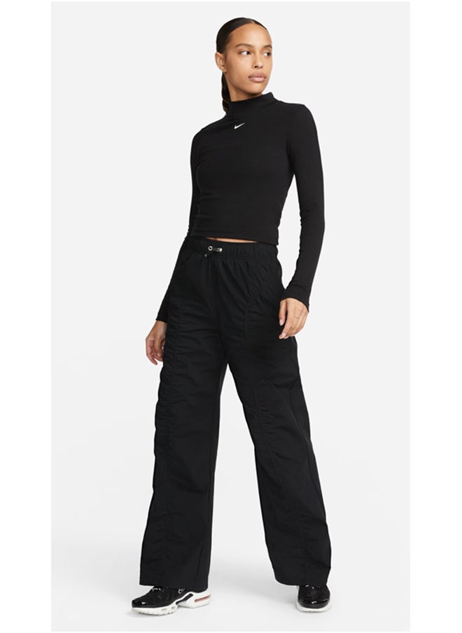 W Nsw Essntl Rib Mock Ls Top