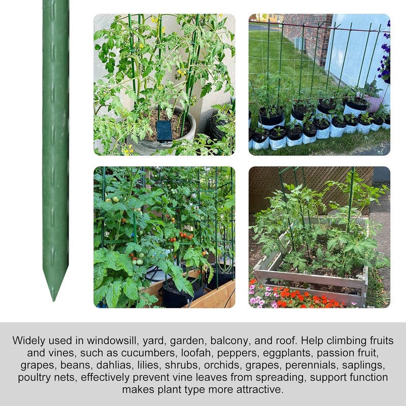 Garmeinea Garden Stakes 30 Inches Plastic Coated Steel Plant Stakes for Growing Climbing Plants, Pack of 25 - Image 3