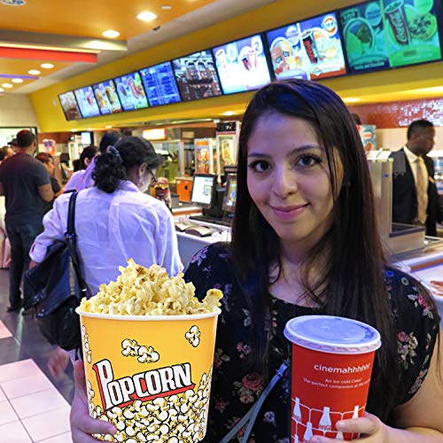 Coobbar Popcorn Containers Cardboard Popcorn Bucket 85oz,Popcorn Boxes Popcorn Buckets Popcorn Cups,Reusable Popcorn Bucket Tub Popcorn Cups for Movie Theater,Party,Movie Night,Leak-Proof and Food-Grade （10 Pack） - Image 2