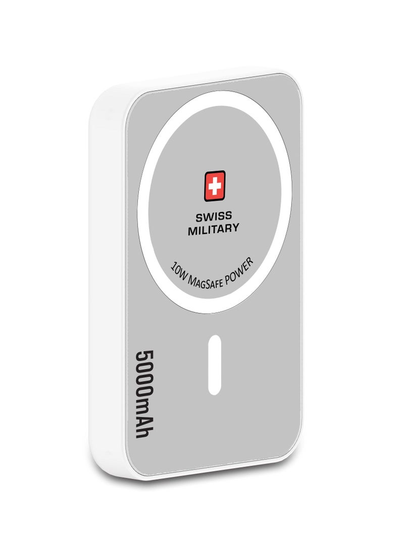SWISS MILITARY - MagSafe PD Power Bank with USB-C Port, 5,000mAh Wireless Power Bank compatible with iPhone 14/14 Plus/14 Pro/14 Pro Max / iPhone 13/12 and Other Type C Products. - Image 1