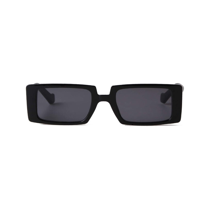 GIFIORE Trendy Rectangle Sunglasses Retro Cool 90s Vintage Fashion Narrow Square Frame Sun Glasses UV400 Protection (Black) - Image 4