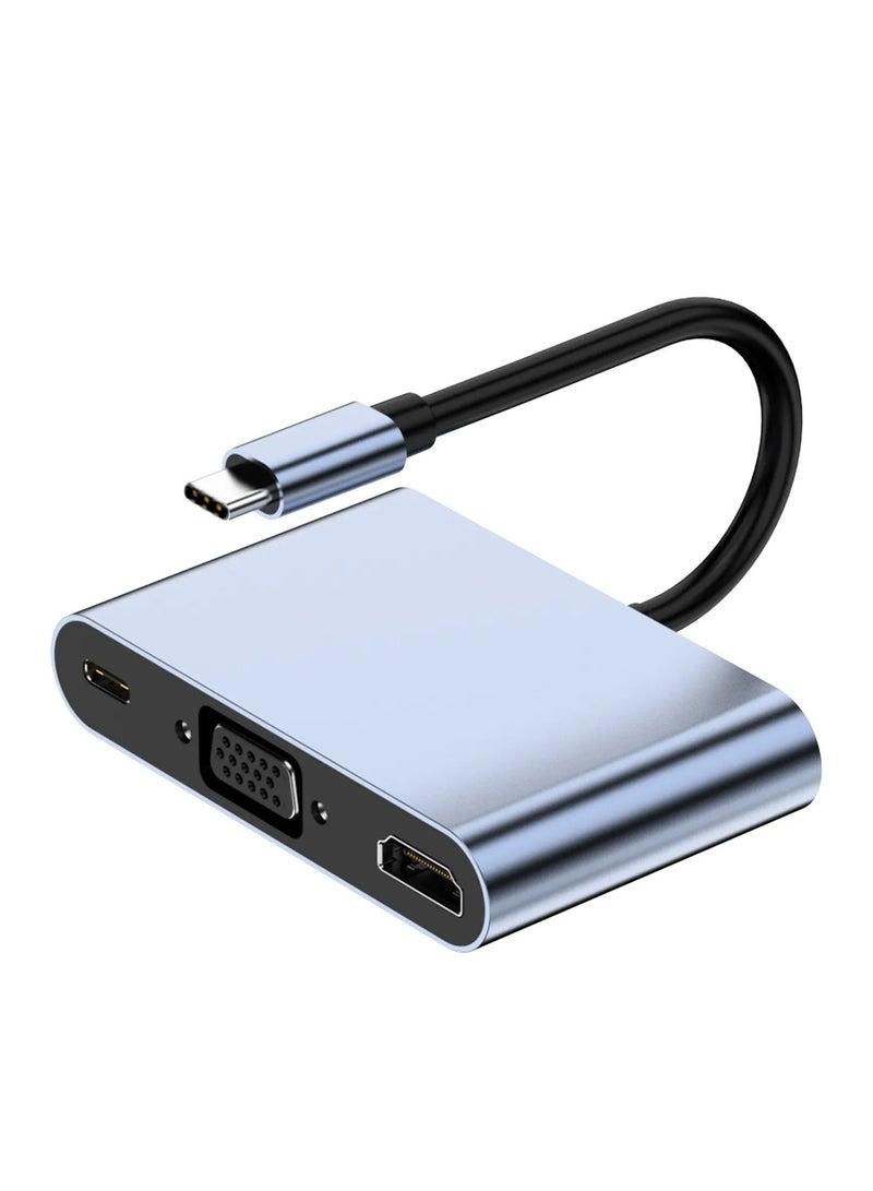 Chappeline HD01 Type-C Adapter 5 in 1 Audio+USB+PD - Silver - Image 1