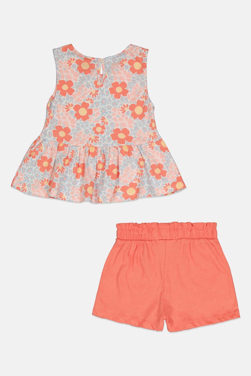 Limited Too Kids Girl 2 Pieces Floral Print Top And Shorts, Multicolor - Image 2