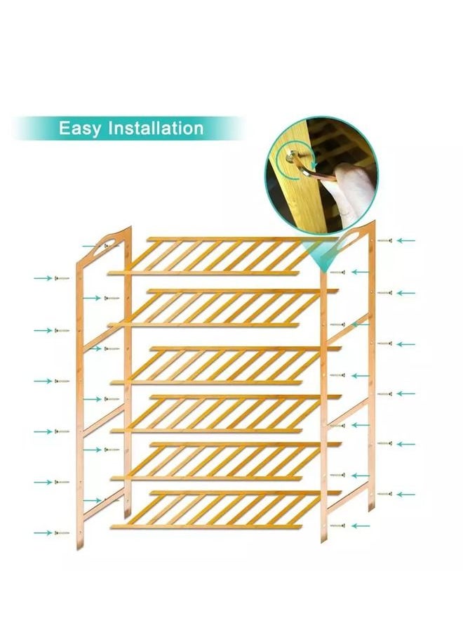 Cady One 6 shelves wooden shoe rack  - Image 3
