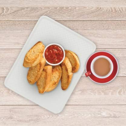 Everbuy® Rectangular Serving Tray for Kitchen/Coffee Table/Lines Decor/Breakfast (White, Set of 1) - 11x14 Inches - Image 5