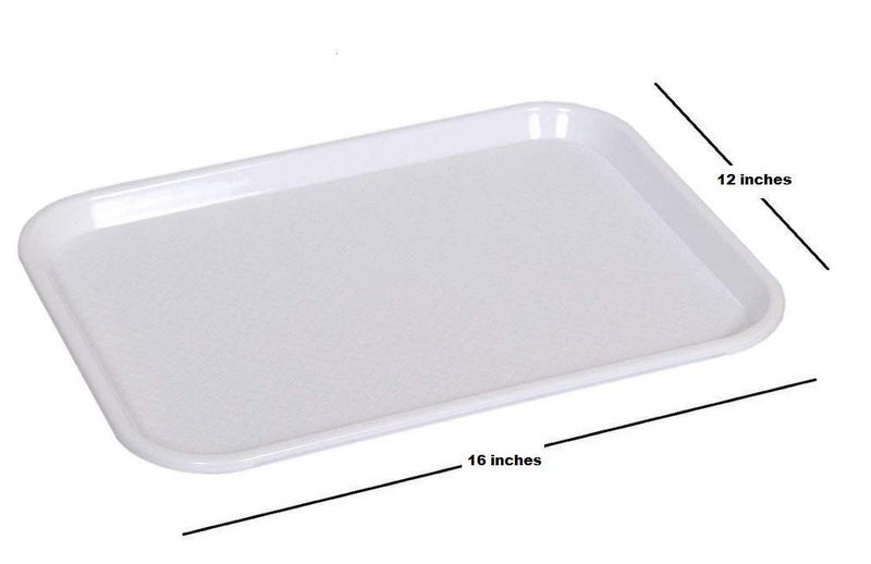 Everbuy® Rectangular Serving Tray for Kitchen/Coffee Table/Lines Decor/Breakfast (White, Set of 1) - 11x14 Inches - Image 4