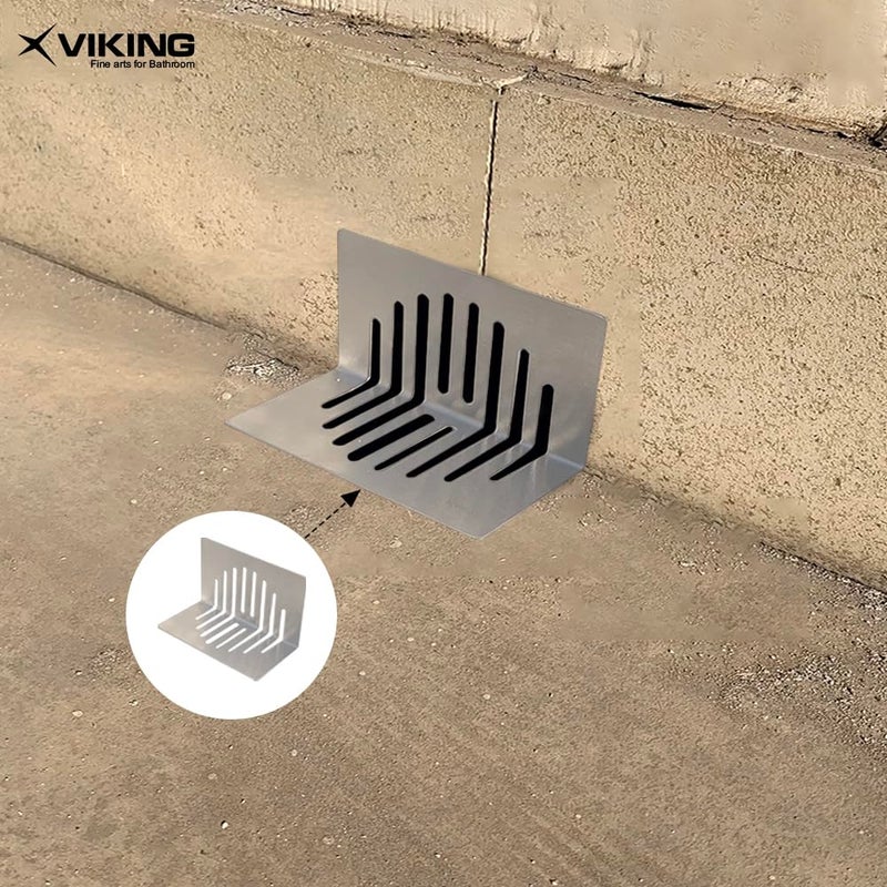 Viking SS201 L-Shape Balcony Roof Drain - Stainless Steel 201- Length 150mm (6”), Width 50mm (2”), Height 100mm (4”) - Brushed - Ideal for balconies and rooftops gardens, outdoor area (Pack of 3pcs) - Image 4