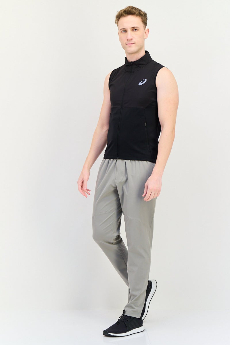 asics سترة جري بلا أكمام للرجال، رياضية، سوداء - Image 2