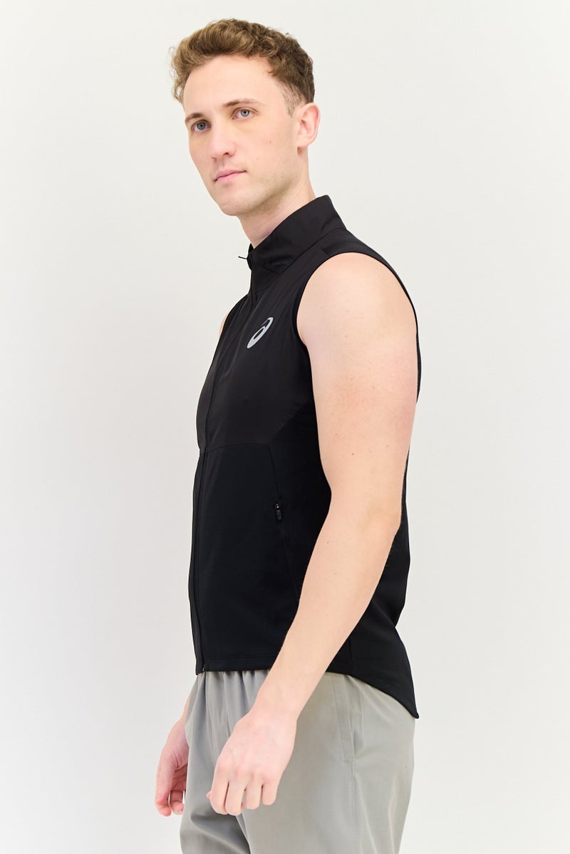 asics سترة جري بلا أكمام للرجال، رياضية، سوداء - Image 4