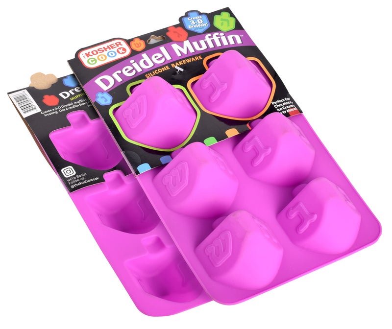 The Kosher Cook Dreidel Shaped Silicone Molds for Baking, Freezing, Candy, Ice Cubes, Chocolate and More, Oven and Freezer Safe, Small Silicone Molds for Chanukah - Image 1