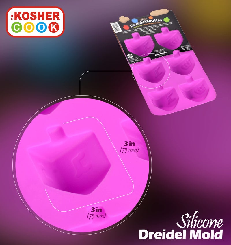 The Kosher Cook Dreidel Shaped Silicone Molds for Baking, Freezing, Candy, Ice Cubes, Chocolate and More, Oven and Freezer Safe, Small Silicone Molds for Chanukah - Image 2